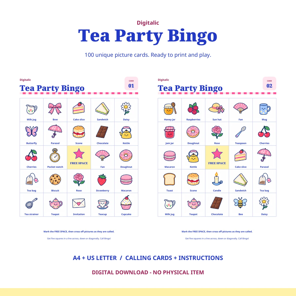 Tea Party Bingo game preview
